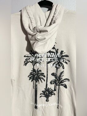Public Supply NYC New Wave Beach Club #1 Relaxed Fit Embroidered Print Hoodie,L